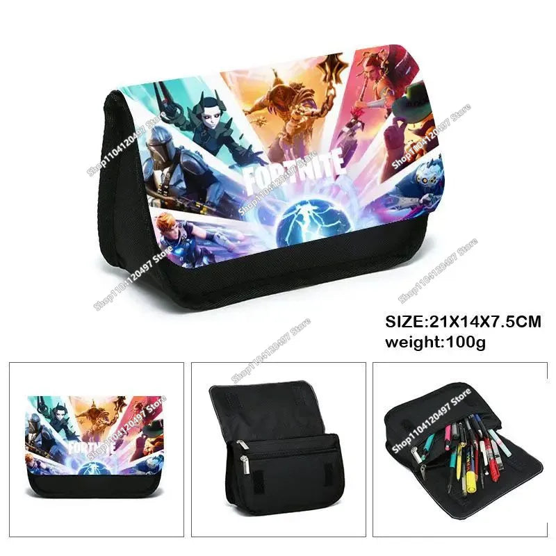 3pcs/set Fortnite Game Backpack Anime Cartoon Large Capacity Student School Bags Pencil Bag Kawaii Lunch Bag Birthday Gifts