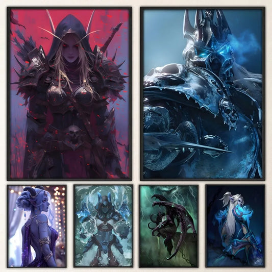 World Of Warcraft žaidimo plakatas, stilingas sienos lipdukas svetainei ar barui, vintažinis dekoratyvinis paveikslas, vidutinio dydžio
