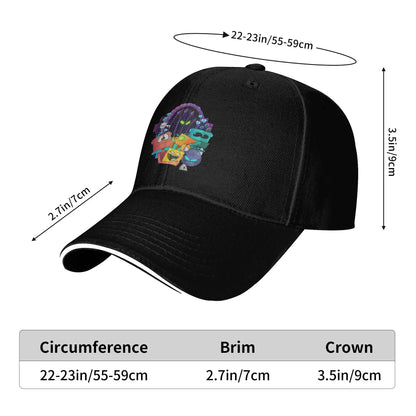Geometry Gaming Cube Dash Baseball Caps Hip Hop Extreme Demon Sandwich Cap Unisex Style Adjustable Dad Hat Running Golf