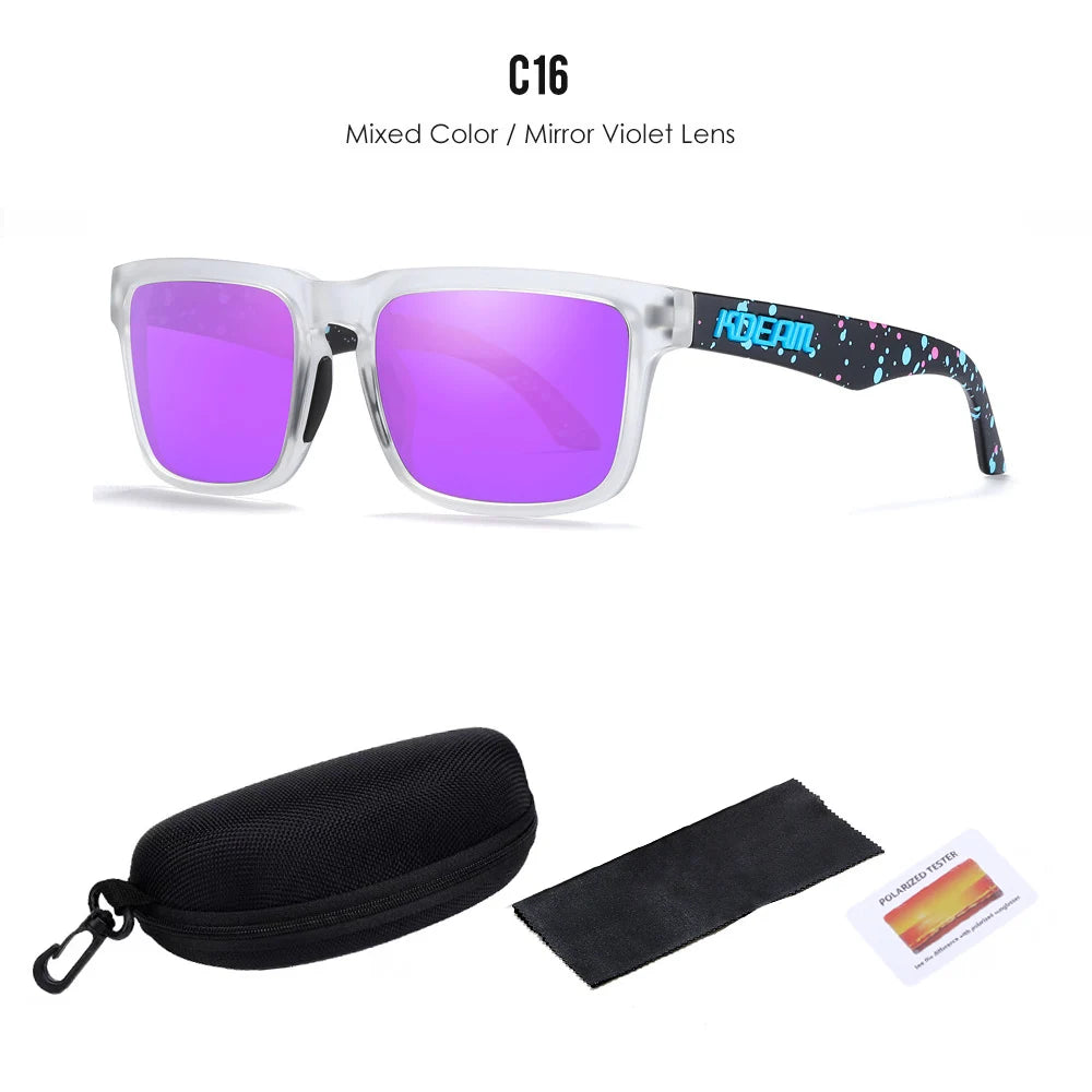 2025 Kdeam Polarized Sunglasses for Men Women Fashion Unisex Brand Trendy Outdoor Eyewear For Couple Mirror red lens