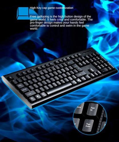 Q9 Einzeltastatur USB, quadratischer Anschluss, für Business, Büro und Zuhause, PS2-Rundanschluss, kabelgebunden, für Desktop-Computer