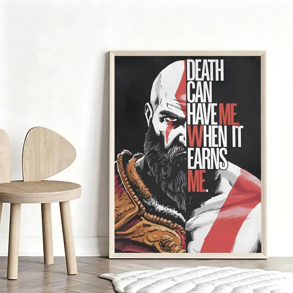 Mythic G-God of War RagnarokS Poster Stylish Art Poster Wall Decor for Living Room Bedroom Office Hotel Home Interior