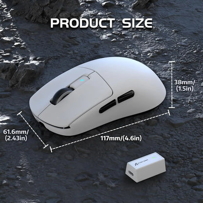 Attack Shark R6 leichte kabellose Gaming-Maus, Computermaus mit PAW 3950Max Sensor und Nordic 52480, 8KHz Polling