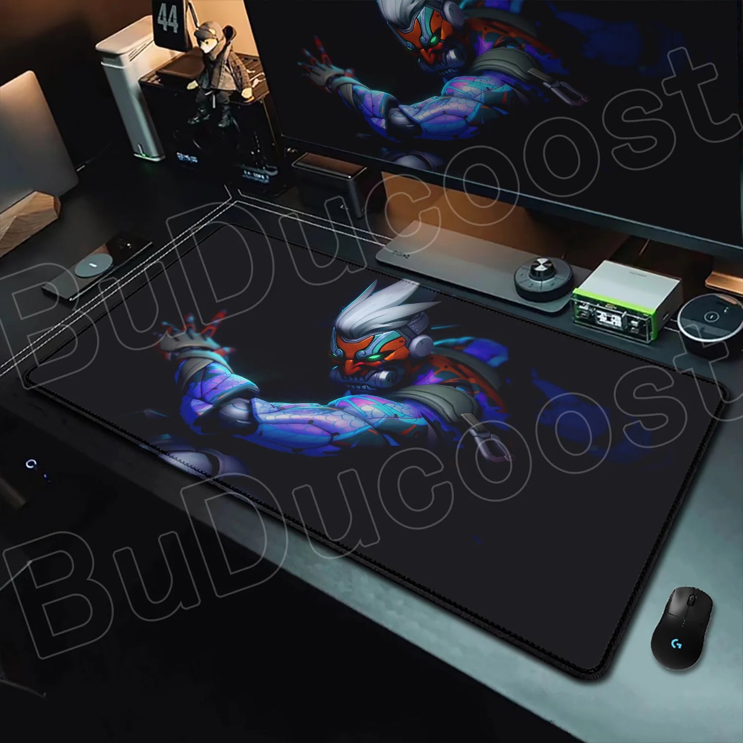 Tapete de rato gaming Overwatch Anime Girl grande XXL com impressão HD, base para teclado de computador, portátil e escritório, tapete de secretária em borracha macia 900x400 MM