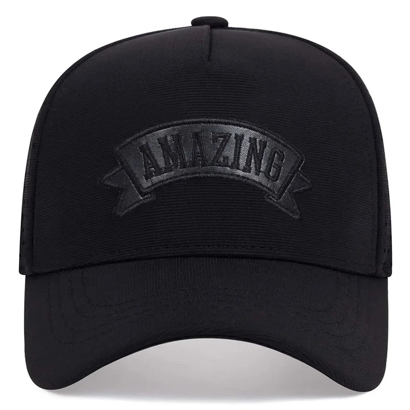 Unisex AMAZING bogstavbroderede baseballkasketter til forår og sommer, udendørs, justerbare, afslappede hatte, solbeskyttelseshatte