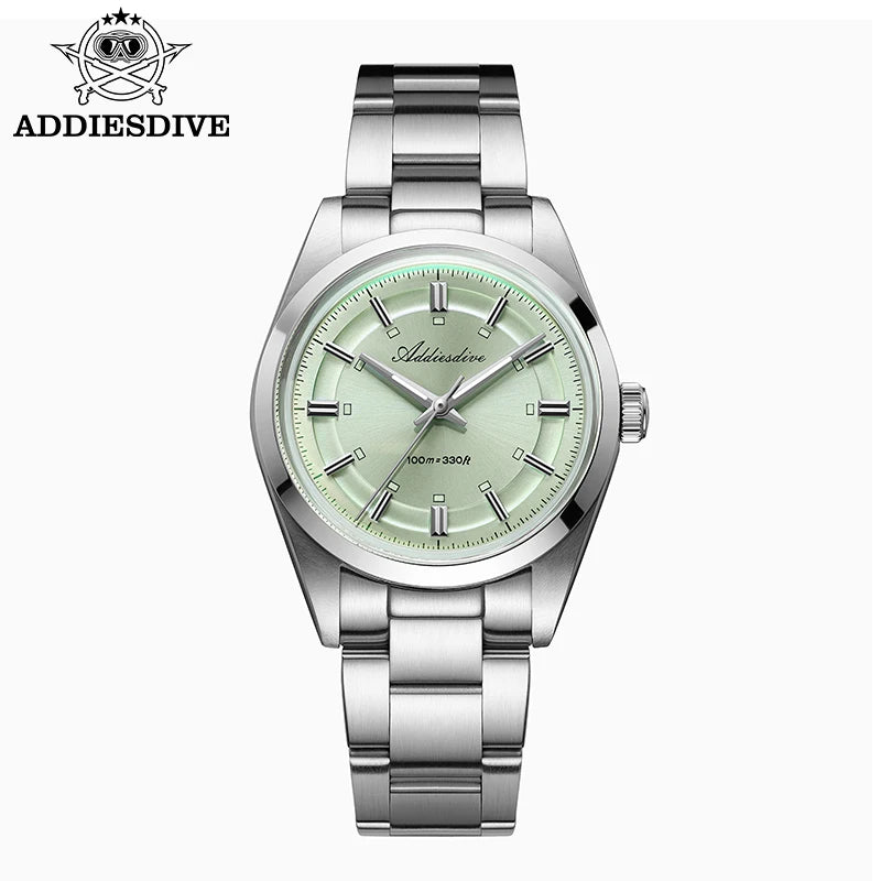ADDIESDIVE 2026 New Luxury Men Analog Watch VH31 Bubble Glass Quartz Watch 10Bar BGW9 Luminous Steel Personalized Watch AD2515
