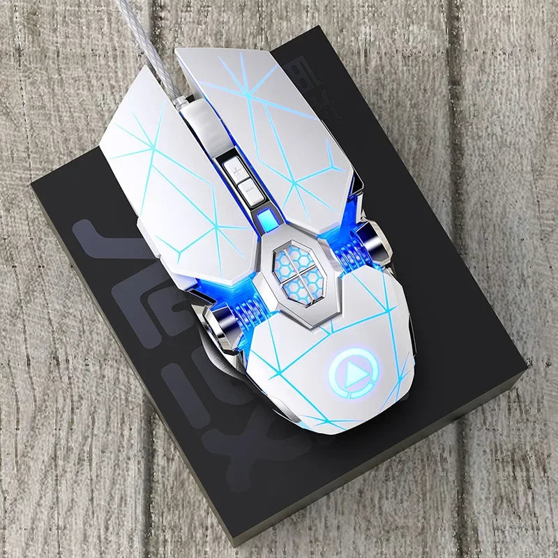 Nuovo mouse da gaming professionale 3200dpi, 7 pulsanti, retroilluminato, per computer, supporto definizione macro, meccanico, cablato e silenzioso