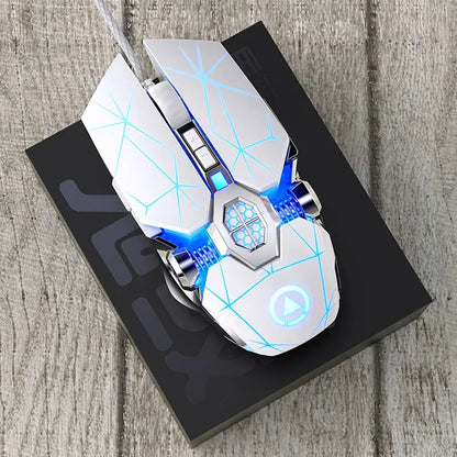 Nuovo mouse da gaming professionale 3200dpi, 7 pulsanti, retroilluminato, per computer, supporto definizione macro, meccanico, cablato e silenzioso