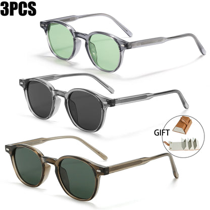 Caterside Polarized Round Sunglasses Men TR Frame Core Insert Leg Sun Glasses Women Set Retro Driving Fishing Punk Eyewear UV400