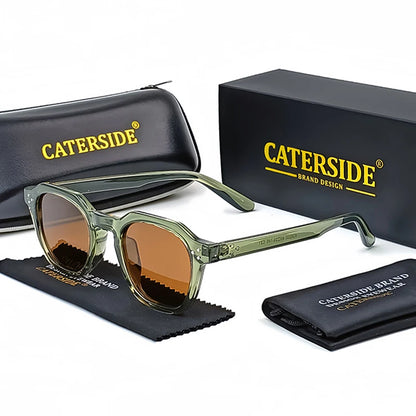Caterside New Retro Polarized Men Sunglasses Square TR90 Frame Women Sun Glasses Outdoor Driving Fishing High Quality UV400 Gift