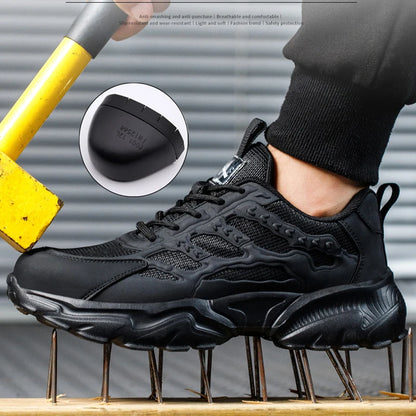 Chaussures de sécurité blanches pour hommes, bottes à bout en acier, baskets de travail, Anti-écrasement, Anti-perforation, indestructibles, chaussures de protection de Sport pour hommes