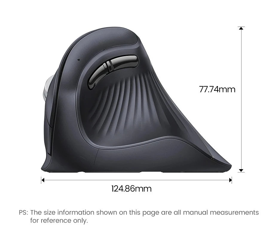 Mouse wireless Bluetooth 5.0 2.4G ergonomico 4000DPI con 6 pulsanti silenziosi per MacBook, tablet, laptop e computer PC