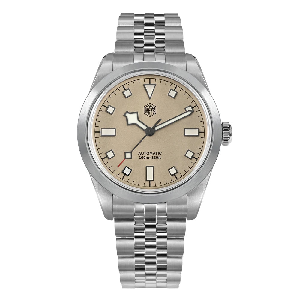 San Martin 38mm Men's Sport Watch Fashion Luxury Explore Climbing Automatic Mechanical Sapphire Waterproof 5 Links Bracelet BGW-9