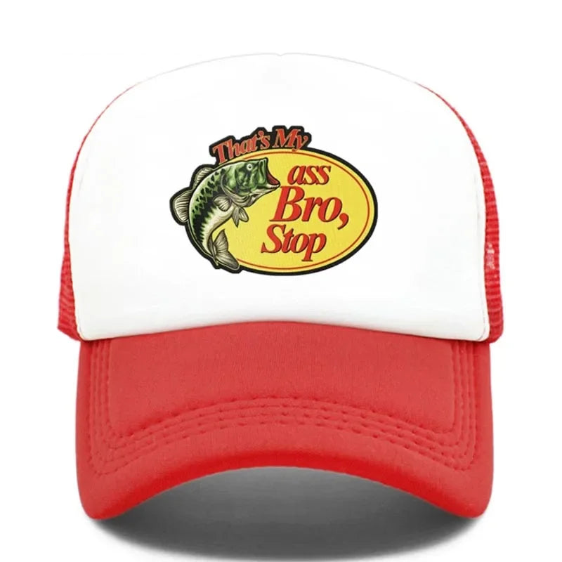 Thats My Ass Bro Stop Snapback Baseball Caps Custom Mesh Cap Men's Trucker Hat Hunting & Fishing Streetwear Dad Hat Dropshipping