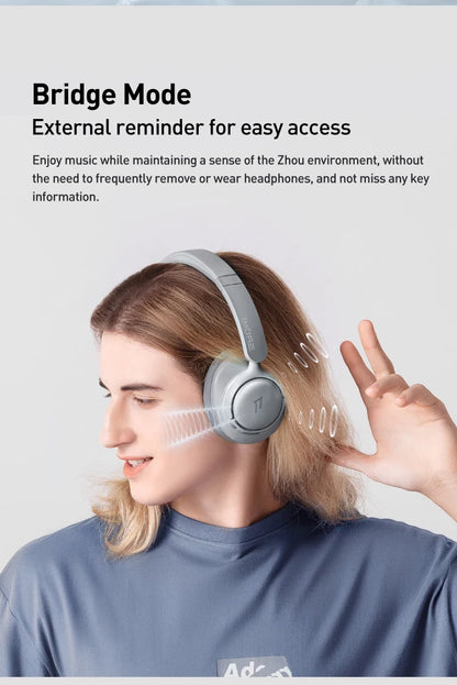 Auriculares inalámbricos Bluetooth con cancelación de ruido 1MORE SonoFlow S, ANC de 42dB, audio Hi-Res, autonomía de 90H, diseño supraaural