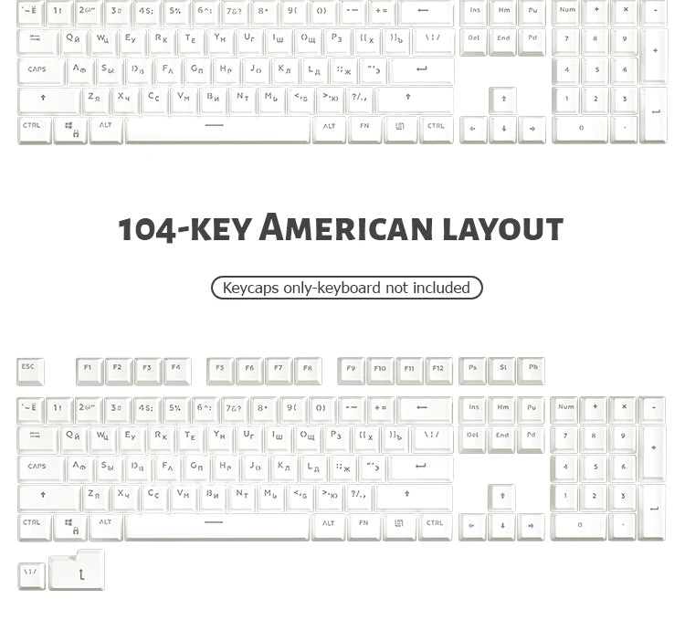 104 teclas retroiluminadas coreanas, francesas, rusas, españolas y alemanas para teclado mecánico con interruptores MX, perfil OEM, teclas ABS DIY