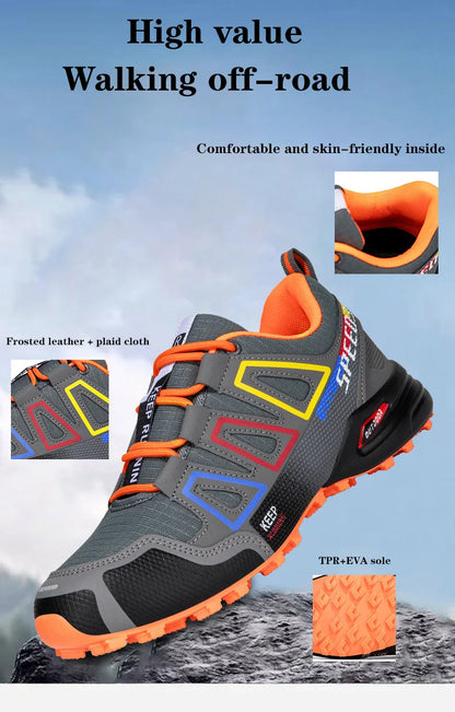 Unisex Outdoor Hiking Shoes Lace-Up Non-Slip Lightweight Men Tactical Training Sports Shoes Women Lockless Casual Cycling Shoes