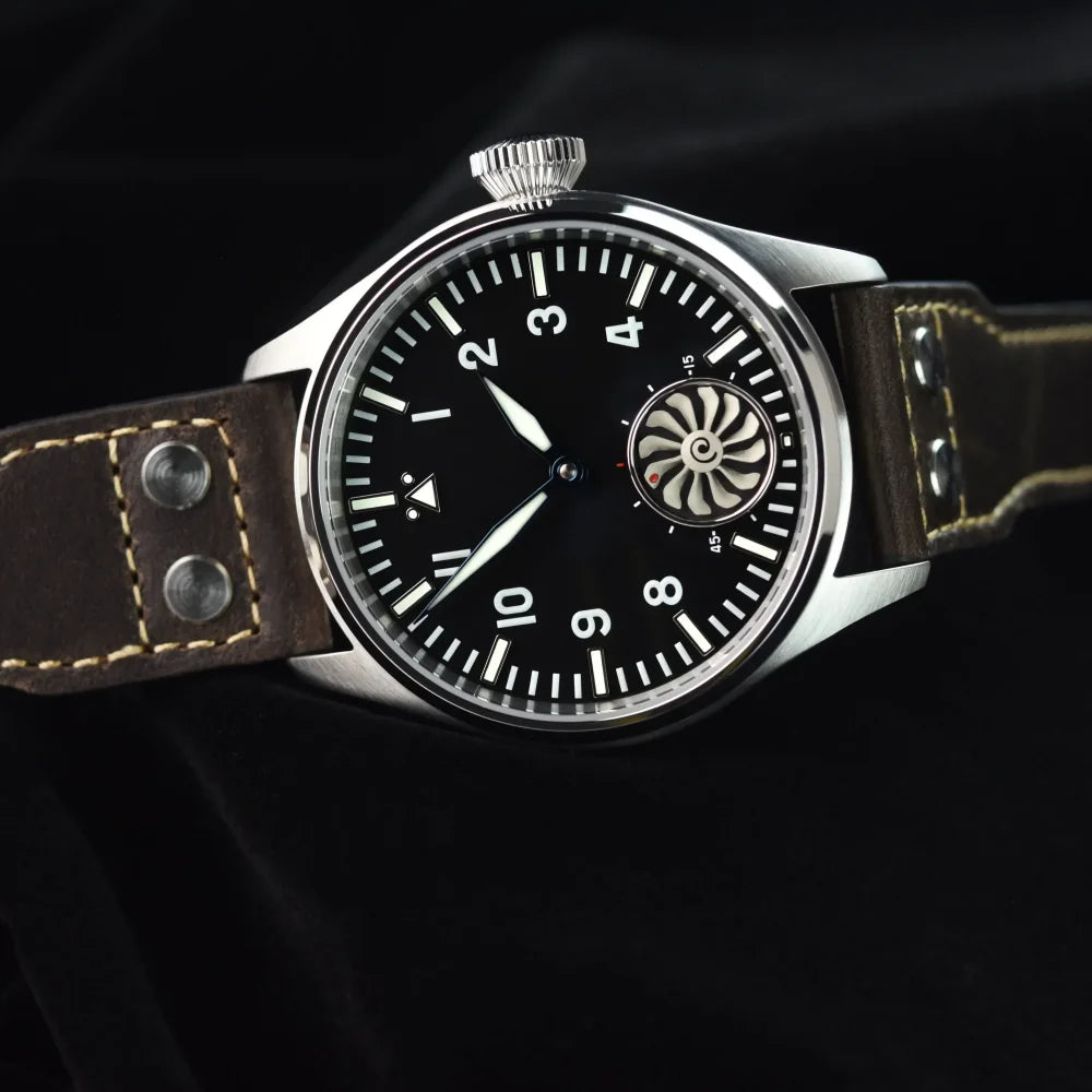 Hruodland 2025 Nuovo orologio meccanico da uomo Seagull ST3620 Retro Pilot 43MM BGW-9 luminoso, vetro zaffiro, turbina, Reloj Hombre