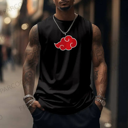 Goku Fitness Training Vest Sleeveless Cotton Tank Top Round Neck Workout Running Light Sports Casual Fashion