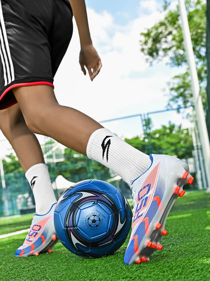 Chaussures de football AG FG unisexes pour adultes, crampons longs à haute adhérence, baskets légères et confortables pour l'entraînement et la compétition