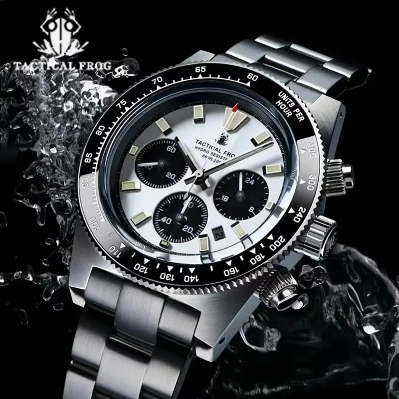 Tactical Frog Quartz Watch VS75 Solar Chronograph Sapphire 200m Waterproof Luxury Watch Luminous Quartz Movement 41mm Mens Watch