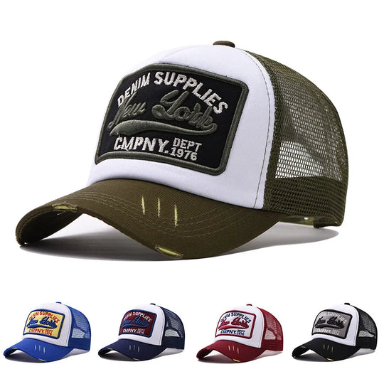 3D Embroidered Duck Tongue Hat New York Embroidered Baseball Hat Mesh Breathable Sunshade Truck Driver Hat