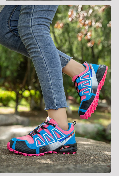 Unisex Outdoor Hiking Shoes Lace-Up Non-Slip Lightweight Men Tactical Training Sports Shoes Women Lockless Casual Cycling Shoes