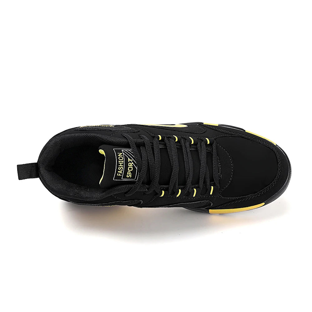 Sneakers da uomo taglie forti con color block di tendenza, comode, antiscivolo, con lacci, scarpe casual resistenti per attività outdoor maschili
