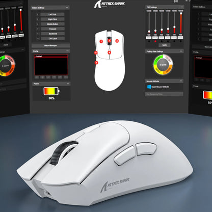 Attack Shark R1 Wireless Mouse Bluetooth Gaming Mouse, Viral Mouse Reviewed by Influencers PAW3311 Sensor, 1000Hz Return-rate