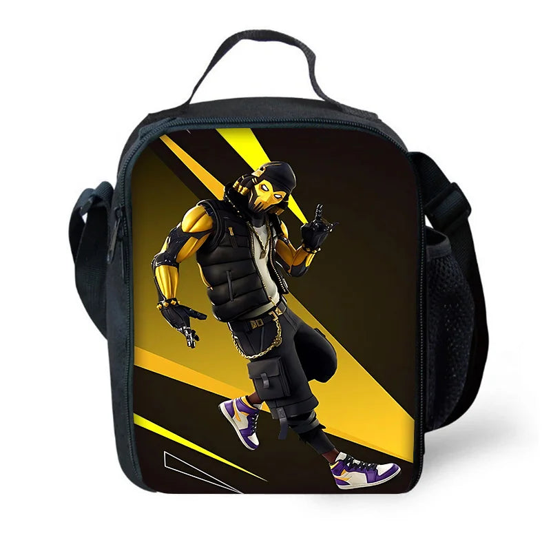 Classic Game Fortnite Child Insulated Large Capacity Bag for Boys and Girls Student Outdoor Picnic Reusable Thermal Cooler Lunch Box