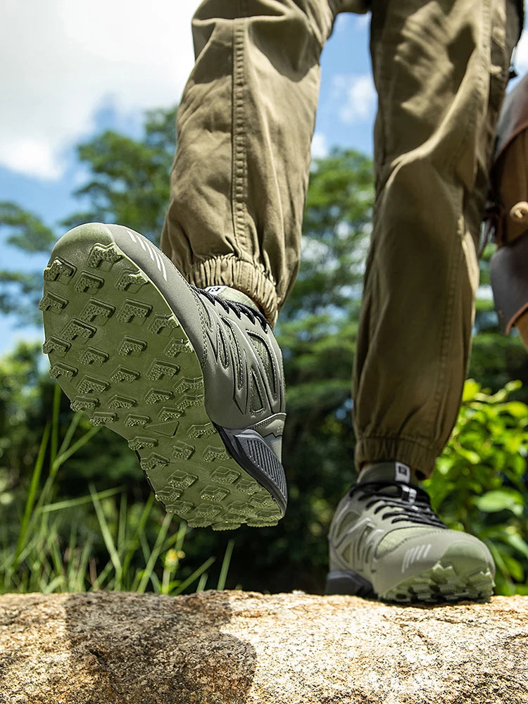 Men's Hiking Shoes Waterproof All-Terrain Outdoor Sneakers Non-Slip for Trekking Camping Tactical Training Outdoor Cycling