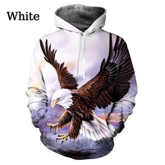 US Eagle Graphic Hoodie Men’s Clothing 3D Bald Eagle Printing Hoodies Women Pullovers Harajuku Fashion Y2K Tops Hoody Sweatshirts