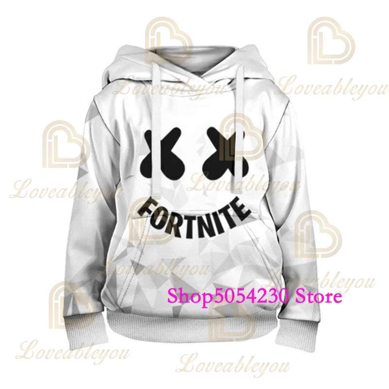 Sudadera con capucha de Fortnite con llama impresa en 3D, estilo Battle Royale de dibujos animados, para hombre y mujer, camiseta con capucha de héroe de videojuego para adolescentes
