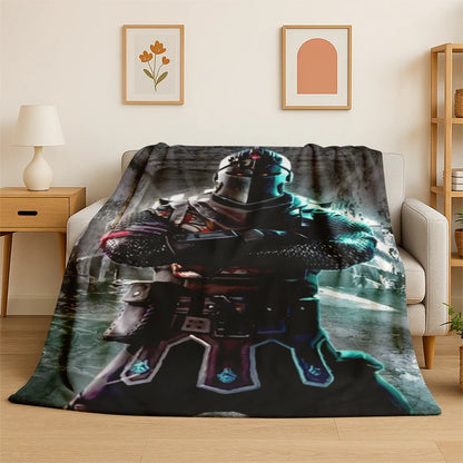 Cartoon-F-Fortnite-Game-Gamer-Flanelldecke – weiche, warme Kuscheldecke für Schlafzimmer, Wohnzimmer, Bett, Reisen, Camping, Picknick und als Geschenk