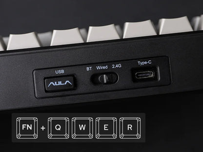 EPOMAKER X AULA F75 MAX kompakte mechanische Tastatur im 75-%-ANSI-Layout, kabelgebunden/Bluetooth/2.4GHz kabellos, mit TFT-Bildschirm und Drehregler