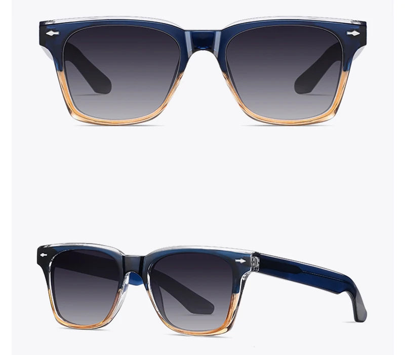 Swanwick TR90 retro polarized sunglasses men acetate square sun glasses for women unisex UV400 grey black European style