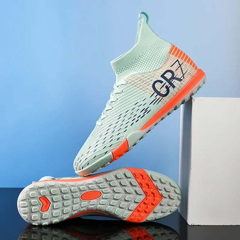 Nouvelles chaussures de football pour hommes, crampons pour terrain en herbe, baskets, chaussures de football de haute qualité, antidérapantes, montantes, pour futsal, matchs en salle, best-seller FG/TF