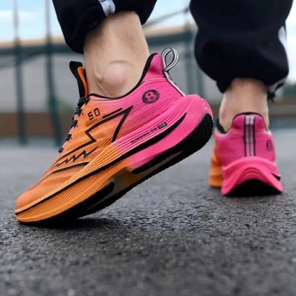 Brand Men's Carbon Plate Running Shoes, Soft Cushion, Shock Absorbing Sports Shoes, Unisex Sneakers, Light Anti-Slip Training Shoes