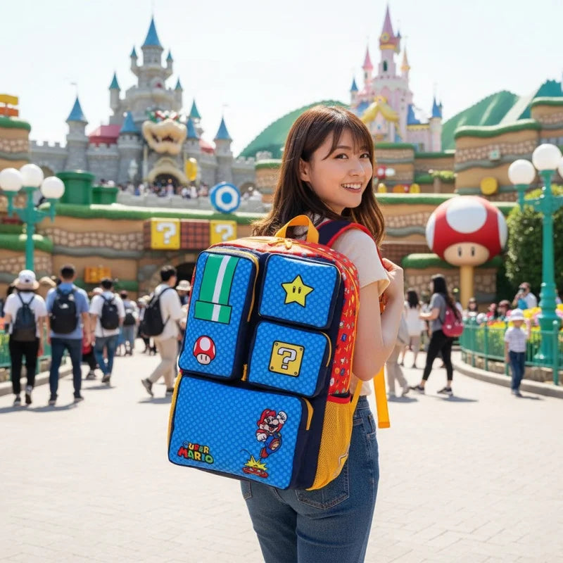 In Stock Minecraft Backpack Large Capacity Lightweight Pressure Relief Cartoon Print Outdoor Travel Hiking For Men Students