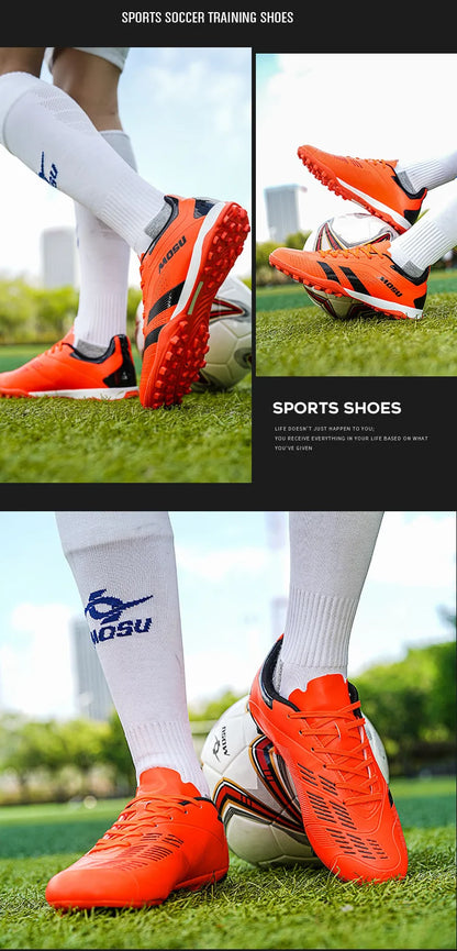Neue Fußballschuhe für Herren und Damen, Hallen- und Outdoor-Sportschuhe mit langen Stollen und Multinocken für das Fußballtraining auf Matten