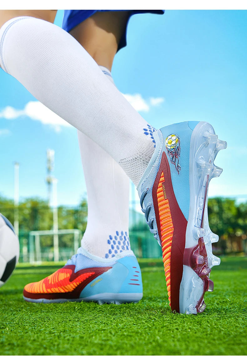 Nouvelles chaussures de football pour hommes, chaussures de sport d'extérieur, chaussures de football pour garçons, respirantes, confortables, crampons longs, chaussures d'entraînement pour adultes, antidérapantes