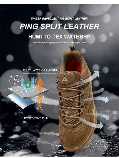 HIKEUP Non-Slip Wear-Resistant Outdoor Hiking Shoes, Breathable Splashproof Climbing Sneakers for Men, Trekking, Tourism, Mountain Shoes