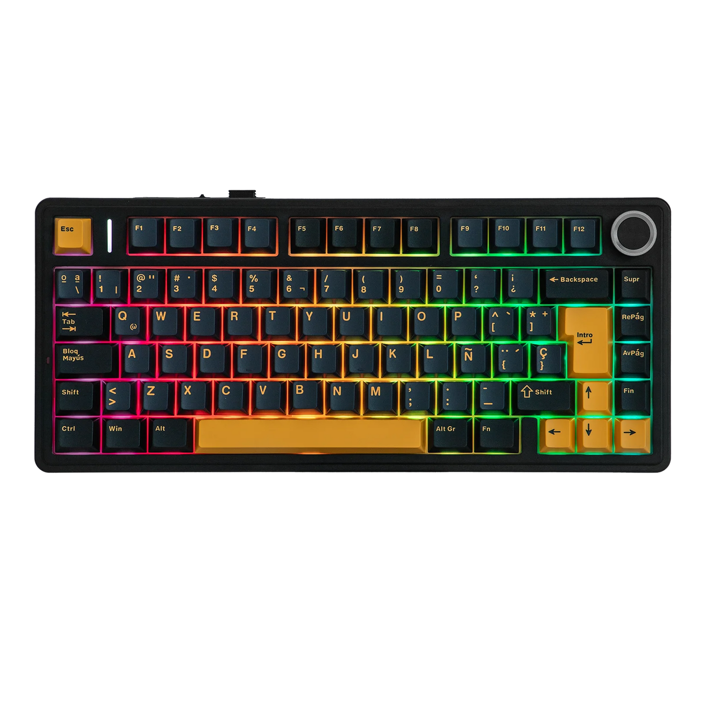 EPOMAKER AULA F75 ISO-ES 75% Spanische QWERTY Hot-Swap, Gasket-Mounted, kabelgebundene/Bluetooth/2.4GHz kabellose mechanische Gaming-Tastatur mit RGB-Hintergrundbeleuchtung