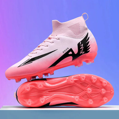 Nouvelles chaussures de football pour hommes, chaussures de sport d'extérieur, ultra-légères, de haute qualité, à cheville haute, chaussures de football en salle antidérapantes, futsal antidérapant.