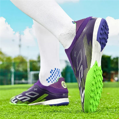 Nouvelles chaussures de football pour hommes, chaussures de match en extérieur, baskets de soccer, chaussures montantes de haute qualité, crampons antidérapants pour futsal et terrain synthétique, meilleures ventes