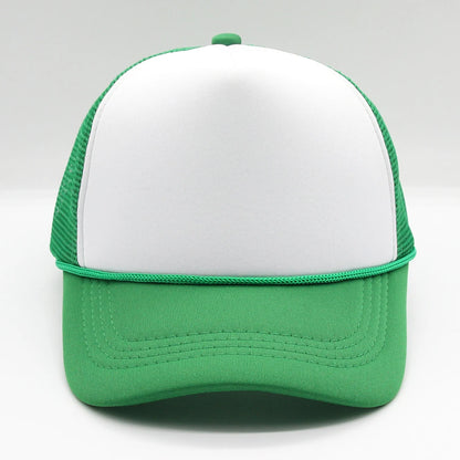 5 panel Trucker Caps Men Women Plain Blank Foam Mesh Baseball Cap With Rope Summer Breathable Outdoor Sport Sun Visor Hats