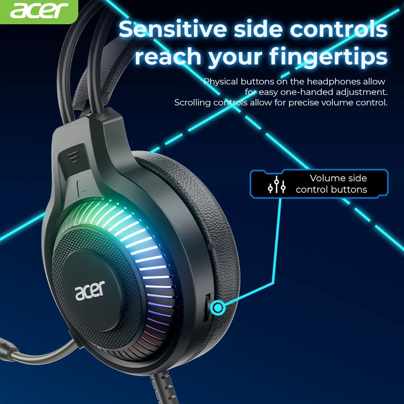 RGB kabelgebundene Gaming-Ohrhörer mit Mikrofon – Low-Latency-Surround-Sound-Gaming-Headset mit cooler RGB-Beleuchtung, Geräuschisolierung und komfortabler Passform