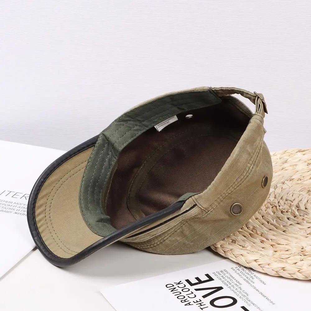 Fashion Men Peaked Cap Spring Summer Breathable Baseball Cap Adjustable Casual Cadet Hat High Quality Cotton Sun Cap