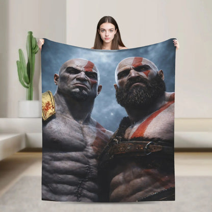 God of War Games Kratos Cartoon  Blanket Quality Soft  Bedding Throws Winter Travel Office Home Decor Aesthetic Bedspread