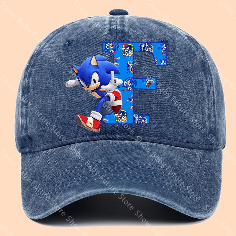 New Cartoon Cute Retro Baseball Caps Sonics Letter Man Boys Hat Hip Hop Breathable Mesh Hats Cute Anime Sunbonnet Birthday Gifts